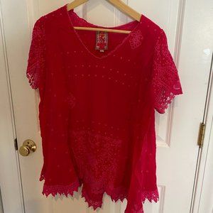 Pink Boho Loose Top - Johnny Was (L)